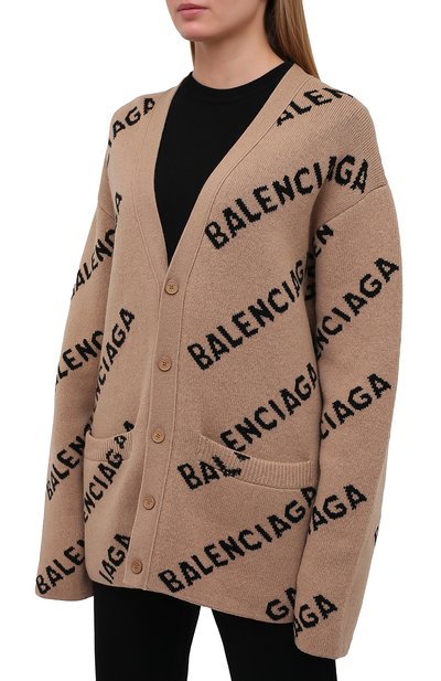 Шерстяной кардиган BALENCIAGA бежевого цвета по цене 106500 руб., арт. 652394/T1567, фото 3 Шерстяной кардиган BALENCIAGA, арт. 652394/T1567, фото 3