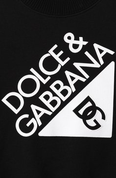 Детский хлопковый свитшот DOLCE & GABBANA черного цвета, арт. L4JWKD/G706N/8-14 | Фото 3 (Драгоценные камни: Проставлено; Материал сплава: Проставлено; Рукава: Длинные; Мальчики Кросс-КТ: Свитшот-одежда; Материал внешний: Хлопок; Ростовка одежда: 8 лет | 128 см, 10 - 11 лет | 140 - 146см, 13 - 15 лет | 158 см)