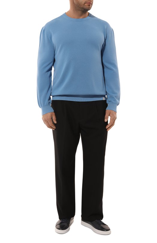 Хлопковый джемпер Paul&Shark 22411504/3XL-6XL Голубой  22411504/3XL-6XL Фото 2