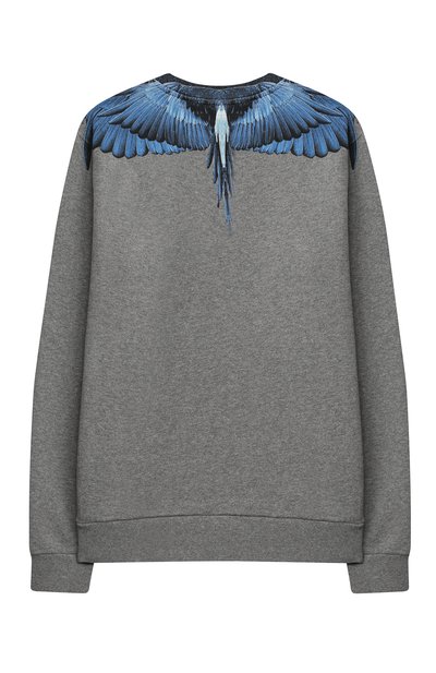 Хлопковый свитшот MARCELO BURLON KIDS OF MILAN серого цвета по цене 19950 руб., арт. 20I/B/MB/2008/0020/8-14Y, фото 2 Хлопковый свитшот MARCELO BURLON KIDS OF MILAN, арт. 20I/B/MB/2008/0020/8-14Y, фото 2