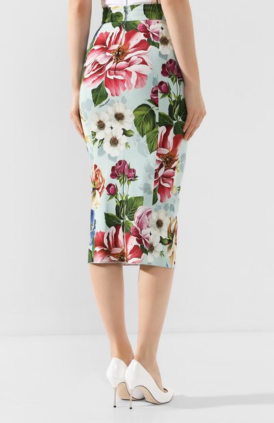 Юбка из вискозы DOLCE & GABBANA голубого цвета по цене 87600 руб., арт. F4BSYT/FSRMJ, фото 4 Юбка из вискозы DOLCE & GABBANA, арт. F4BSYT/FSRMJ, фото 4