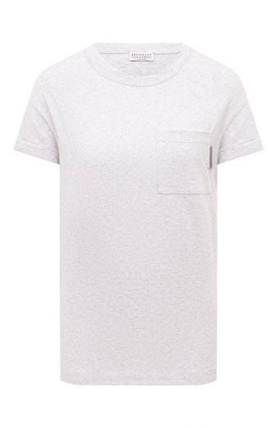 Женская хлопковая футболка BRUNELLO CUCINELLI, арт. M0T18BB300
