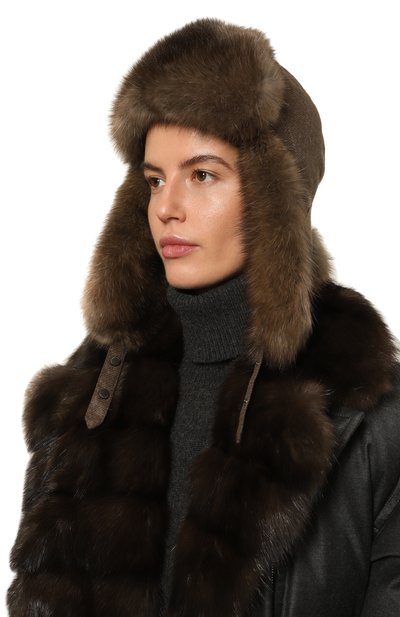 Утепленная шапка-ушанка star с отделкой из соболя BLACK SABLE, арт. BS-24001MG, фото 2
