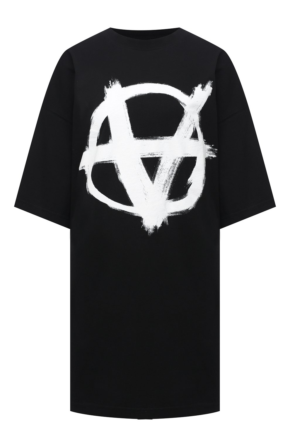 Хлопковая футболка VETEMENTS черного цвета по цене 45800 руб., арт. UE51TR640B 1600/W, фото 1 Хлопковая футболка VETEMENTS, арт. UE51TR640B 1600/W, фото 1