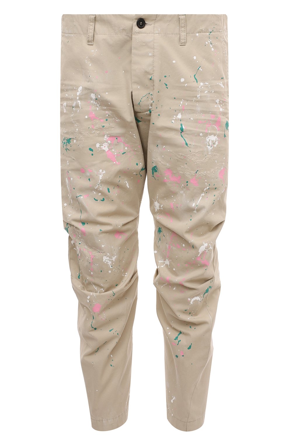 Хлопковые брюки DSQUARED2 бежевого цвета по цене 65500 руб., арт. S74KB0773/S41794, фото 1 Хлопковые брюки DSQUARED2, арт. S74KB0773/S41794, фото 1