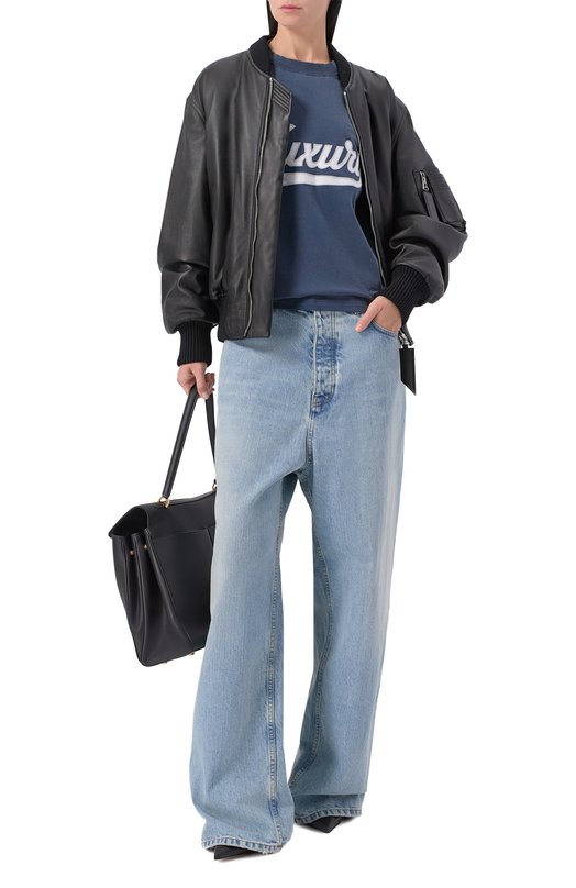 Хлопковая футболка Balenciaga 850990/TTVB6 Синий  850990/TTVB6 Фото 2