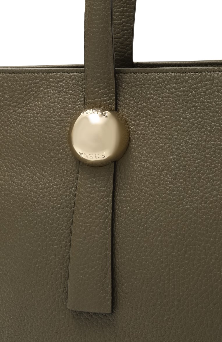 Женская сумка-тоут sfera large FURLA темно-зеленого цвета, арт. WB01353/HSF000 | Фото 3 (Размер: large; Материал: Натуральная кожа; Автоматизаци�я состава: Проставлено; Автоматизация ТО: Проставлено)