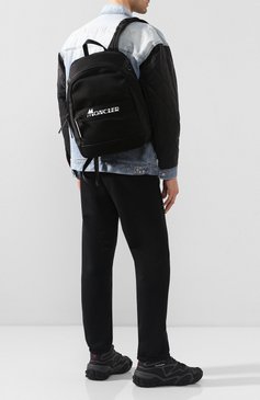 Мужской текстильный рюкзак gimont MONCLER черного цвета, арт. F1-09A-5A702-10-02SB8 | Фото 2 (Ремень/цепочка: На ремешке; Материал: Текстиль; Размер: large; Стили: Кэжуэл)