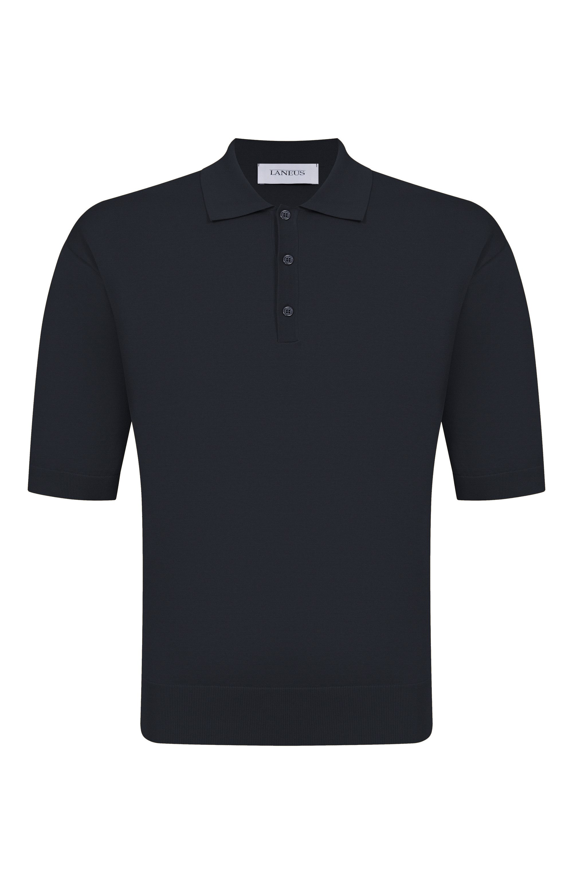 Хлопковое поло LANEUS черного цвета по цене 26650 руб., арт. S6LAMAKP015, фото 1 Хлопковое поло LANEUS, арт. S6LAMAKP015, фото 1