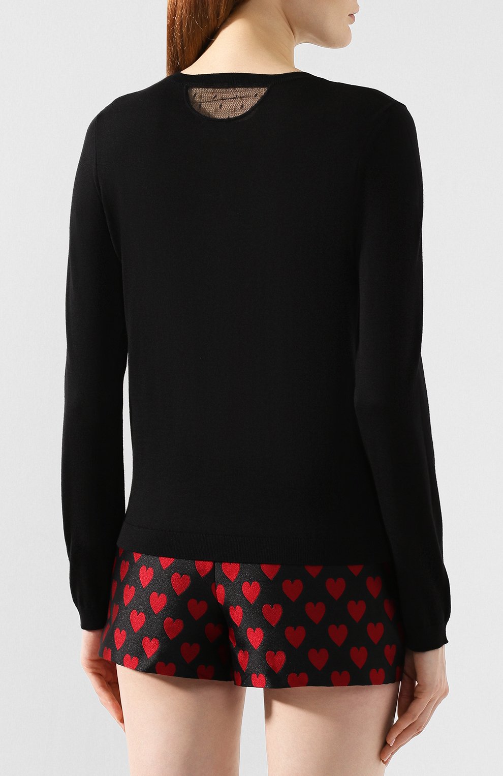 Кардиган из смеси шерсти и шелка REDVALENTINO черного цвета по цене 36100 руб., арт. SR3KA00V/4A7, фото 4 Кардиган из смеси шерсти и шелка REDVALENTINO, арт. SR3KA00V/4A7, фото 4