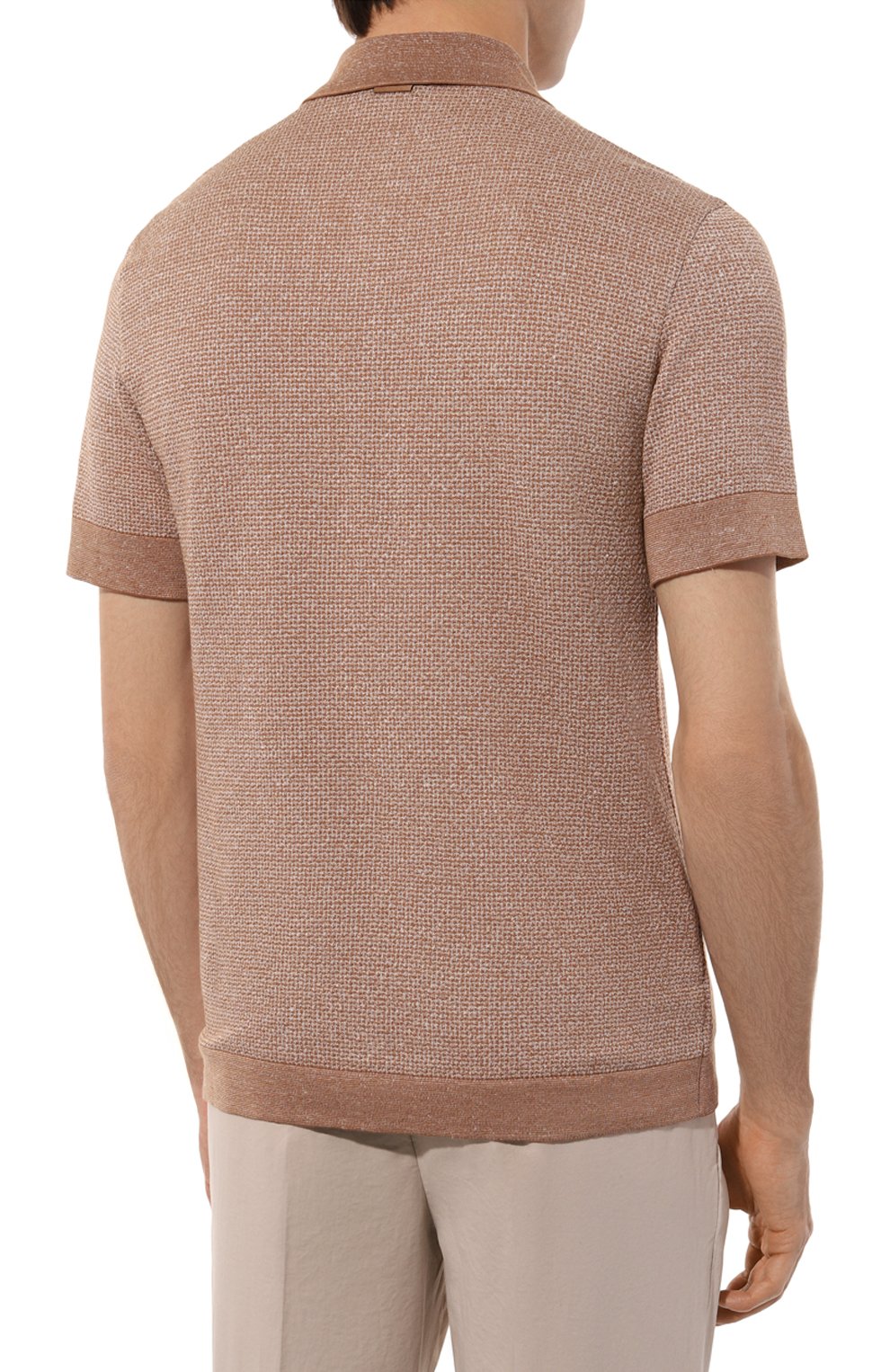Поло из хлопка и льна ZEGNA, арт. UD372A7/D727, фото 4