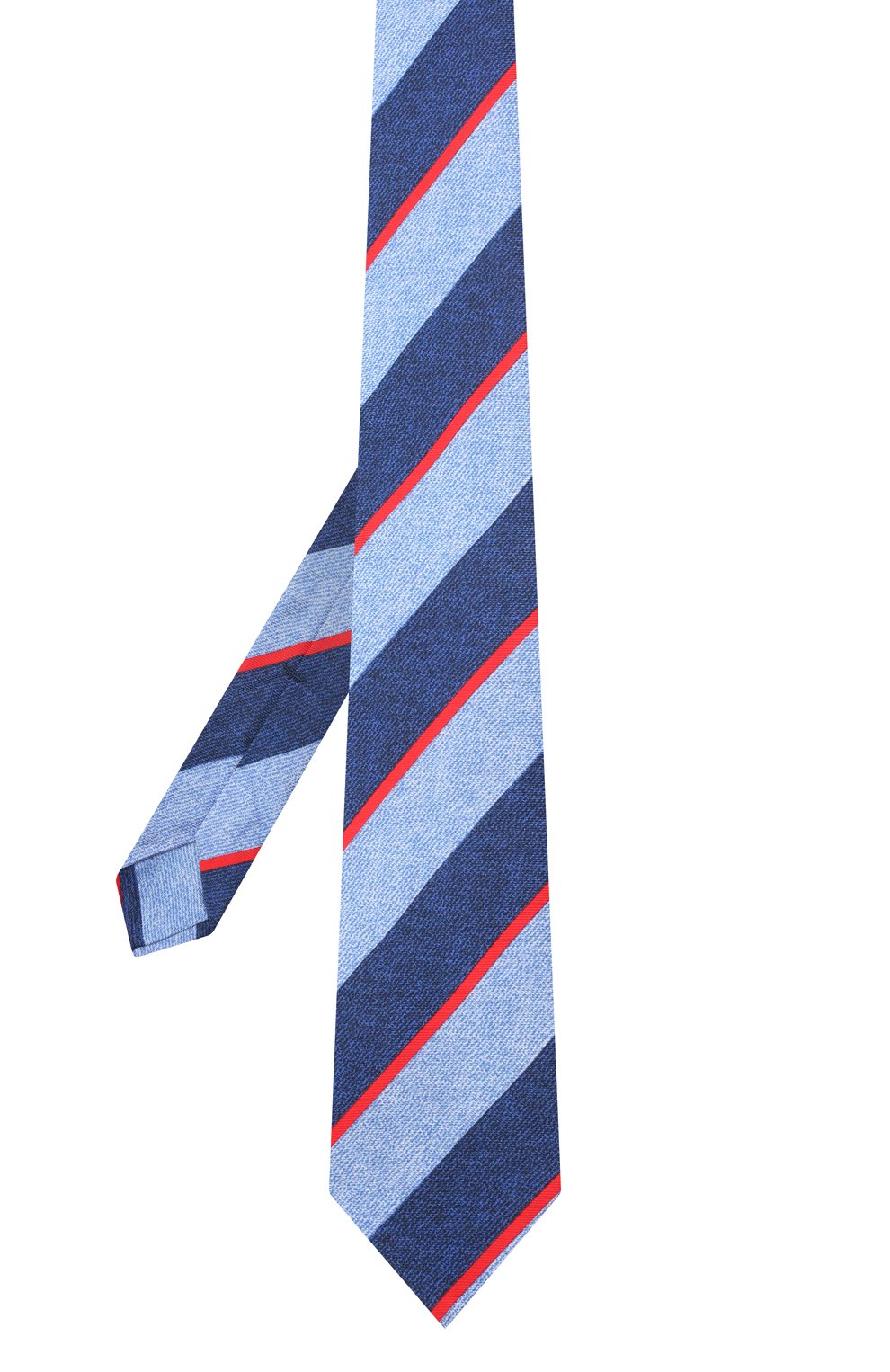 Шелковый галстук KITON синего цвета по цене 29350 руб., арт. UCRVKLC01H86, фото 3 Шелковый галстук KITON, арт. UCRVKLC01H86, фото 3