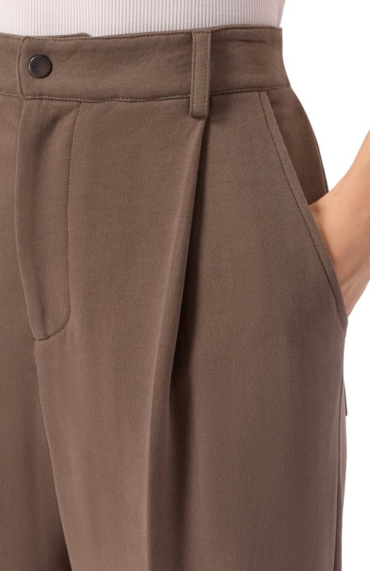 Хлопковые брюки Brunello Cucinelli MN05NSP799 Коричневый  MN05NSP799 Фото 5