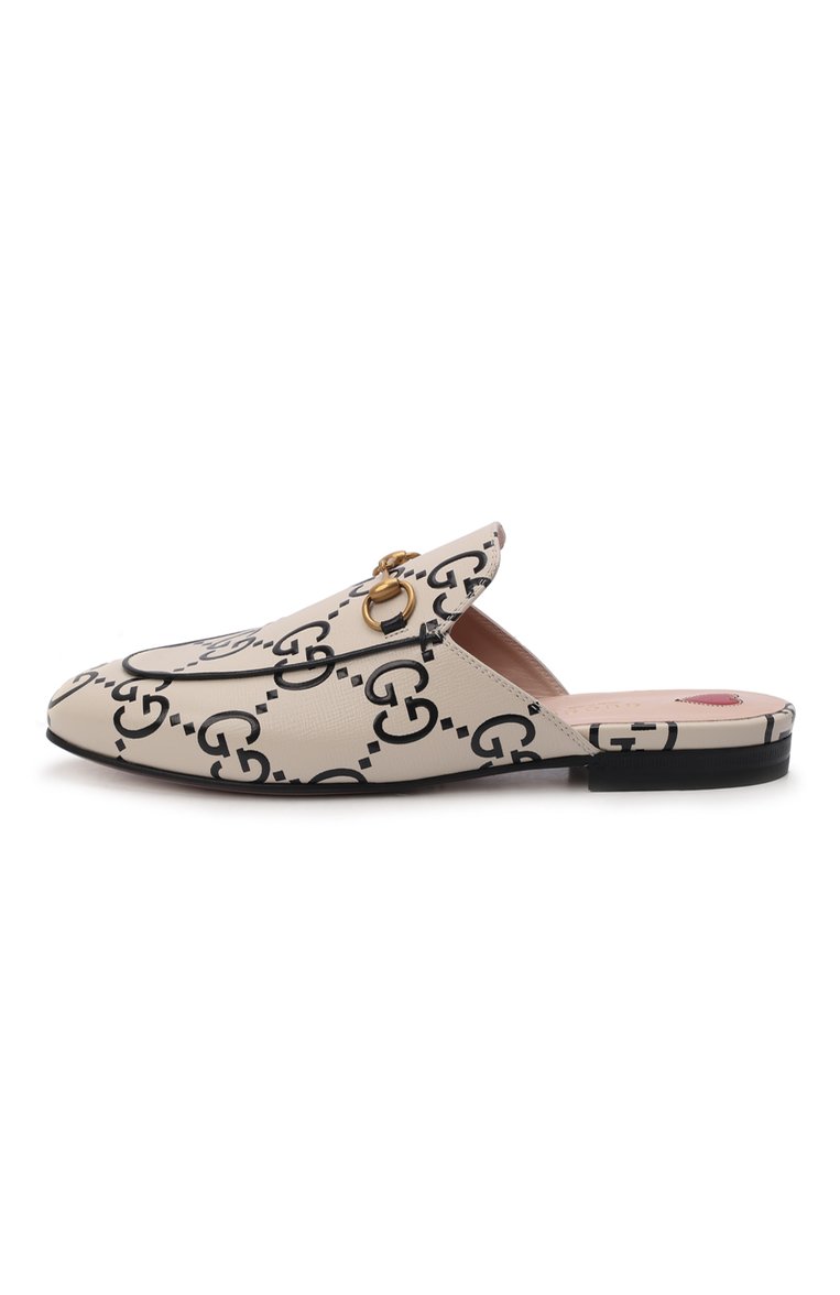 Женские кожаные сабо princetown GUCCI кремового цвета, арт. 557730/UGM30 | Фото 4 (Материал внутренний: Натуральная кожа; Каблук высота: Без каблука; Каблук тип: Устойчивый; Подошва: Плоская; Нос: Не проставлено; Региональные ограничения белый список (Axapta Mercury): Не проставлено; Материал внешний: Натуральная кожа)