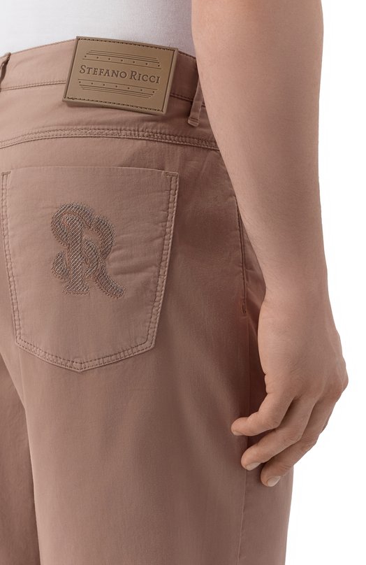 Шорты из хлопка и шелка Stefano Ricci M8T6100081/TFANT Бежевый  M8T6100081/TFANT Фото 5