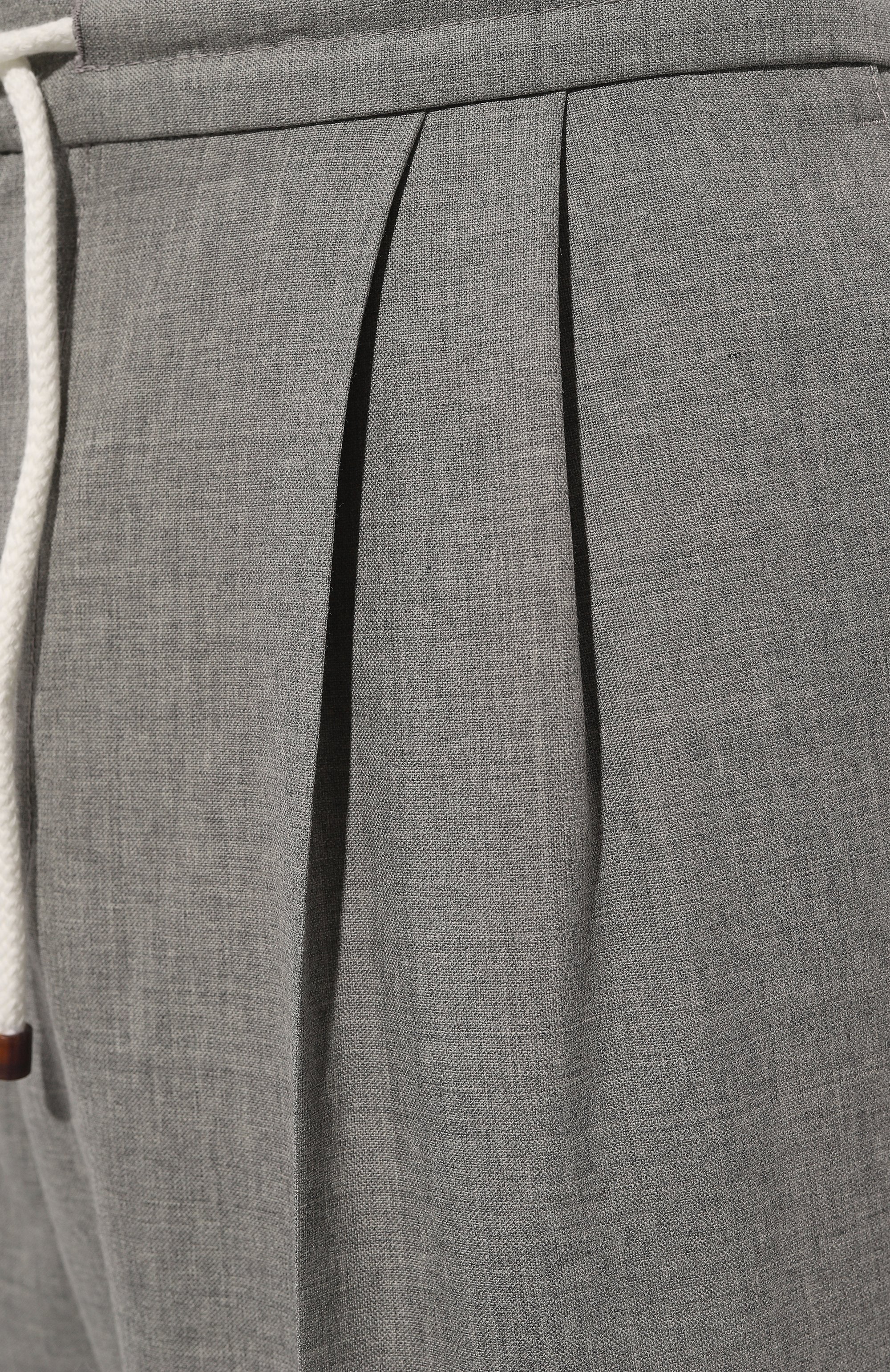 Шерстяные брюки BRUNELLO CUCINELLI серого цвета по цене 138500 руб., арт. MB407B2302, фото 5 Шерстяные брюки BRUNELLO CUCINELLI, арт. MB407B2302, фото 5