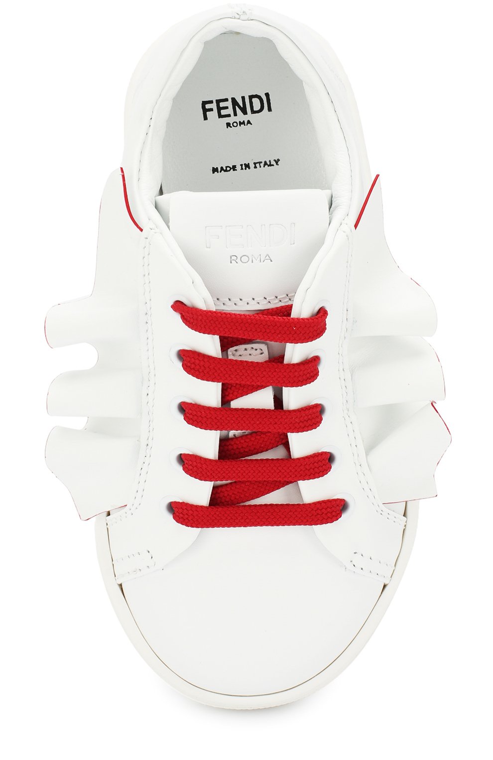 Кожаные кеды с оборками на толстой подошве FENDI, арт. JFR193/A1T0/24-27, фото 4
