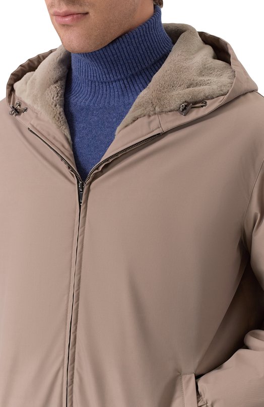 Пуховый бомбер с подкладкой из норки MVST FTECK-ME5635-4V/DRG1673 Бежевый  FTECK-ME5635-4V/DRG1673 Фото 5