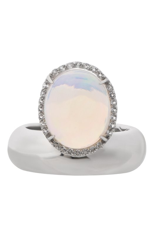 Кольцо с белым опалом и топазами Moonka OPL-925SL-RG00-OPL Серебряный OPL-925SL-RG00-OPL