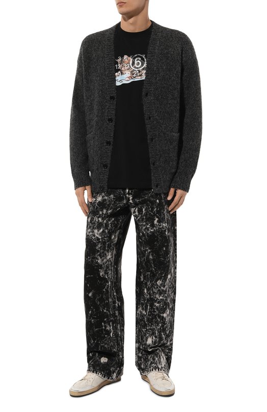 Хлопковая футболка MM6 SH0GC0015/S23588 Чёрный  SH0GC0015/S23588 Фото 2