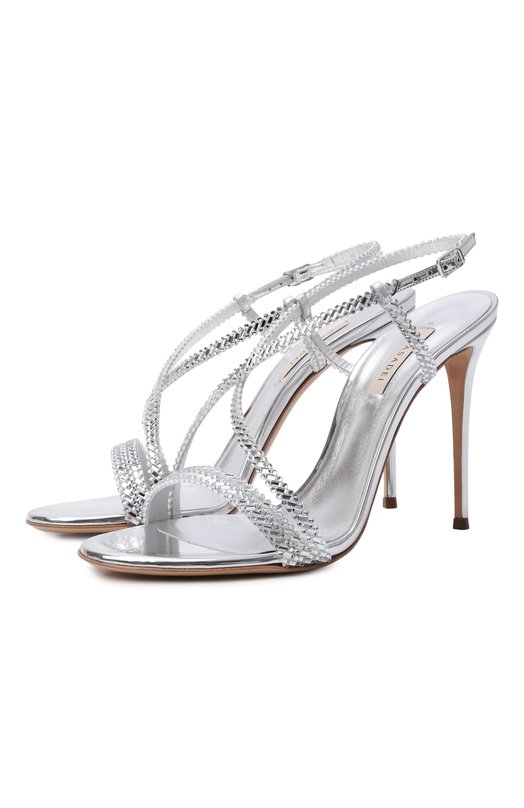 Текстильные босоножки Josephine Julia 100 Casadei 1L438B1001/C2952 Серебряный 1L438B1001/C2952