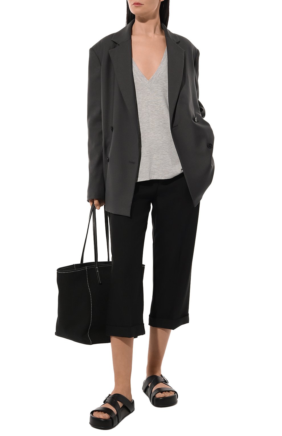 Футболка из вискозы PERVERT серого цвета по цене 25000 руб., арт. PE23/TO04/62-31, фото 2 Футболка из вискозы PERVERT, арт. PE23/TO04/62-31, фото 2