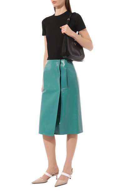 Кожаная юбка PRADA, арт. 51807-1ZFE-F0363, фото 2