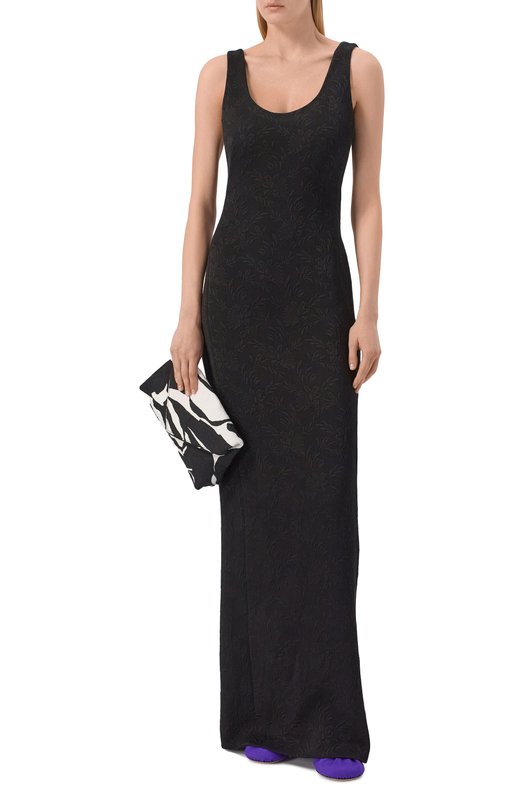 Платье из вискозы и хлопка Dries Van Noten 261-011066/3265 Чёрный  261-011066/3265 Фото 2
