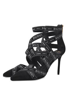 Женские замшевые туфли couture 95 BALMAIN черного цвета, арт. EN1UH092/TKWB | Фото 1 (Подошва: Плоская; Материал внутренний: Натуральная кожа; Материал внешний: Натуральная кожа; Каблук высота: Высокий; Каблук тип: Шпилька)