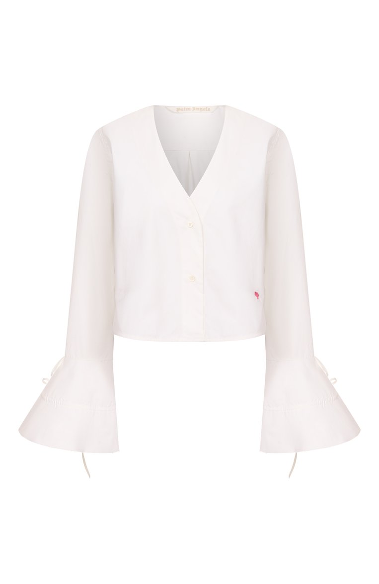 Хлопковая блузка PALM ANGELS, арт. PWGF003S23FAB0010110, фото 1