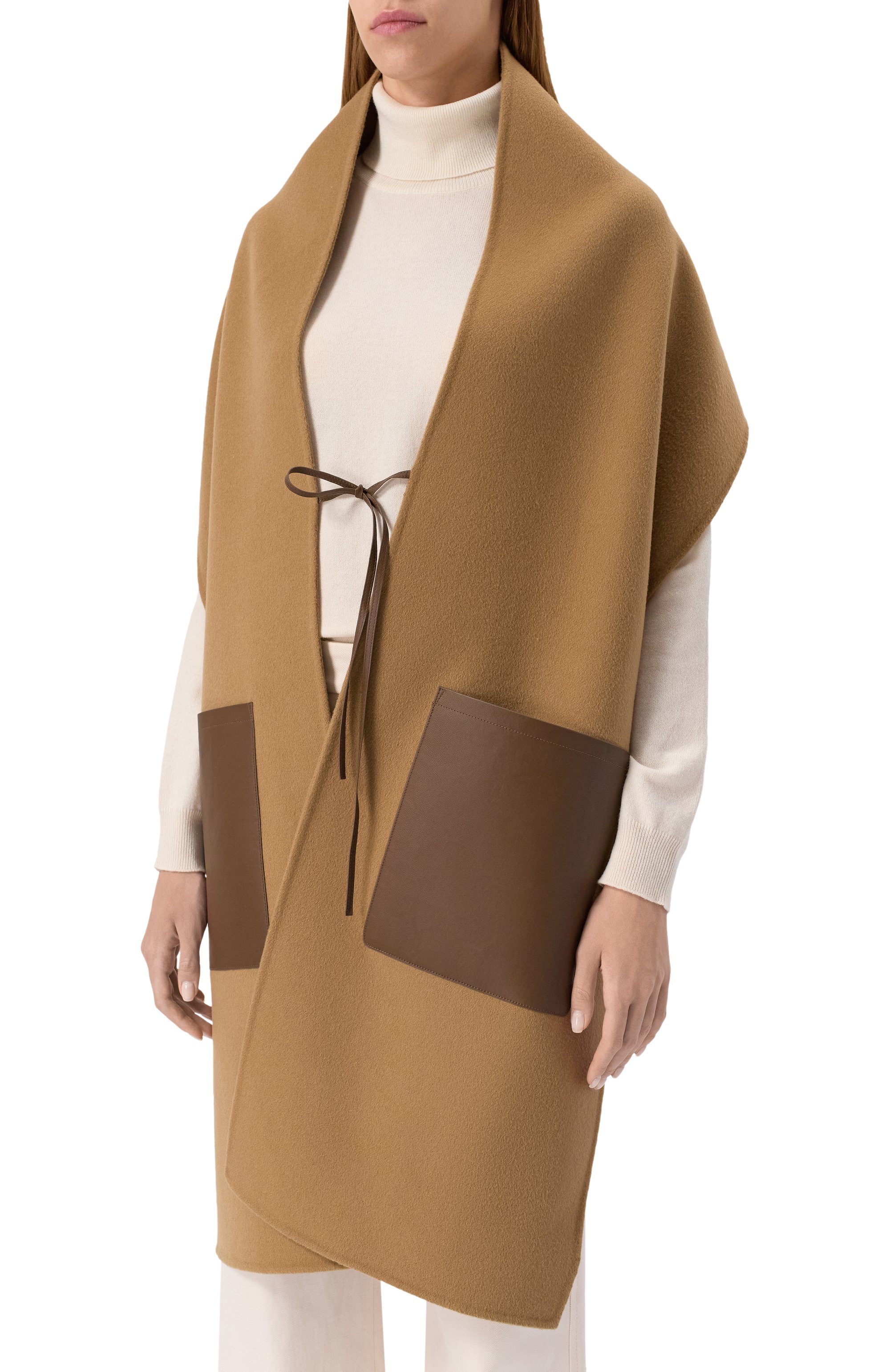 Шерстяная накидка YVES SALOMON, арт. 25WAA003XXCATL, фото 3