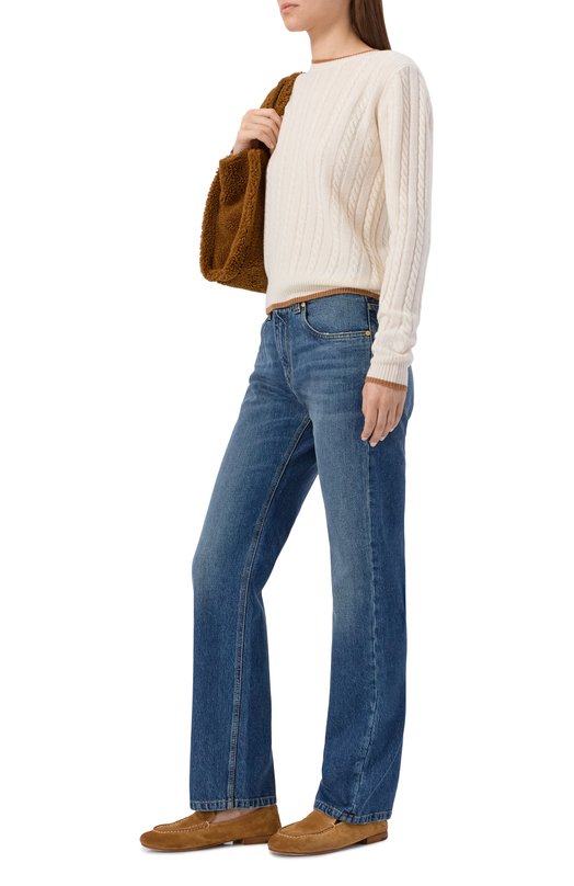 Шерстяной пуловер MC2 Saint Barth LRCH001-00040I/LAR0CHE Кремовый  LRCH001-00040I/LAR0CHE Фото 2