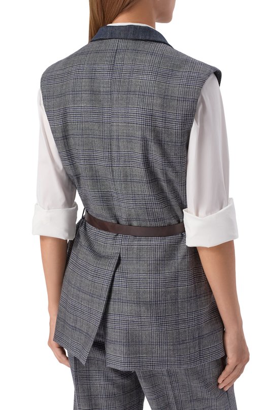 Шерстяной жилет Brunello Cucinelli MG5227499P Серый  MG5227499P Фото 4