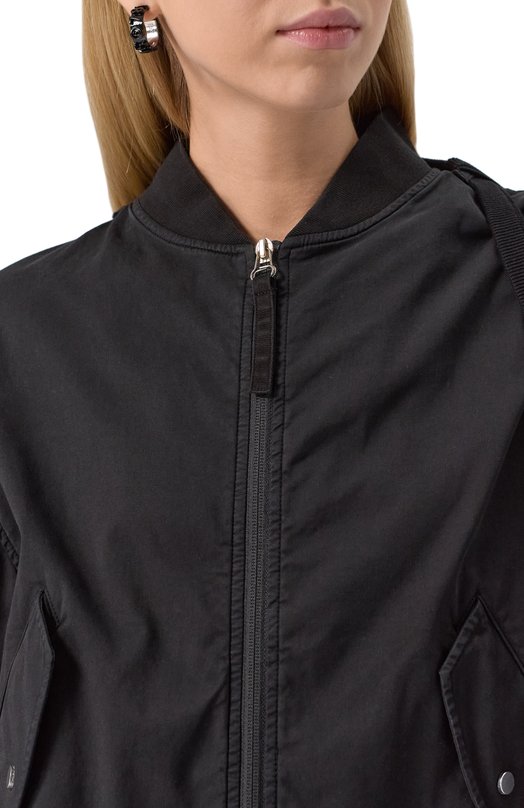 Хлопковый бомбер Helmut Lang P03HW102 Чёрный  P03HW102 Фото 5