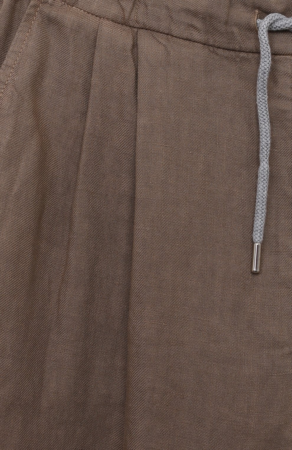 Льняные брюки BRUNELLO CUCINELLI коричневого цвета по цене 52050 руб., арт. B243DP113C, фото 3 Льняные брюки BRUNELLO CUCINELLI, арт. B243DP113C, фото 3