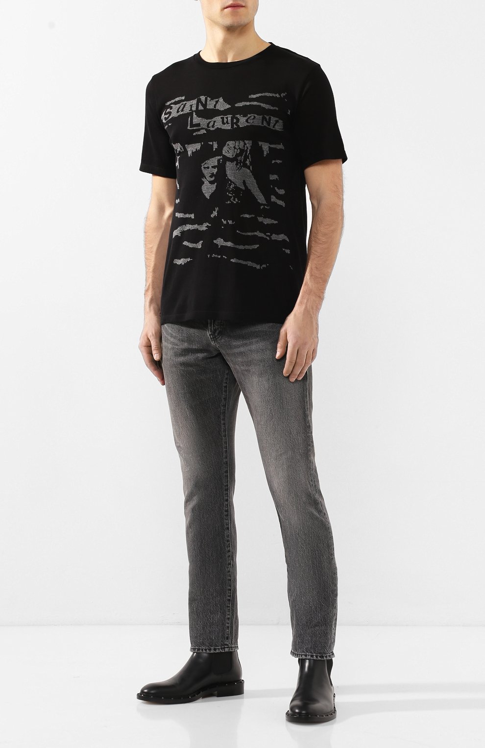 Хлопковая футболка SAINT LAURENT, арт. 601548/YB0F2, фото 2
