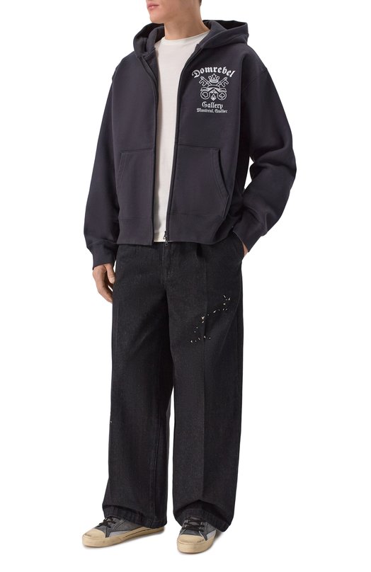 Хлопковые брюки DOMREBEL M LAZY/PLEATED TR0USERS Чёрный  M LAZY/PLEATED TR0USERS Фото 2