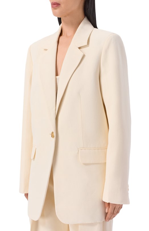 Жакет из вискозы и льна Co 6811DCVL-S26 Кремовый  6811DCVL-S26 Фото 3
