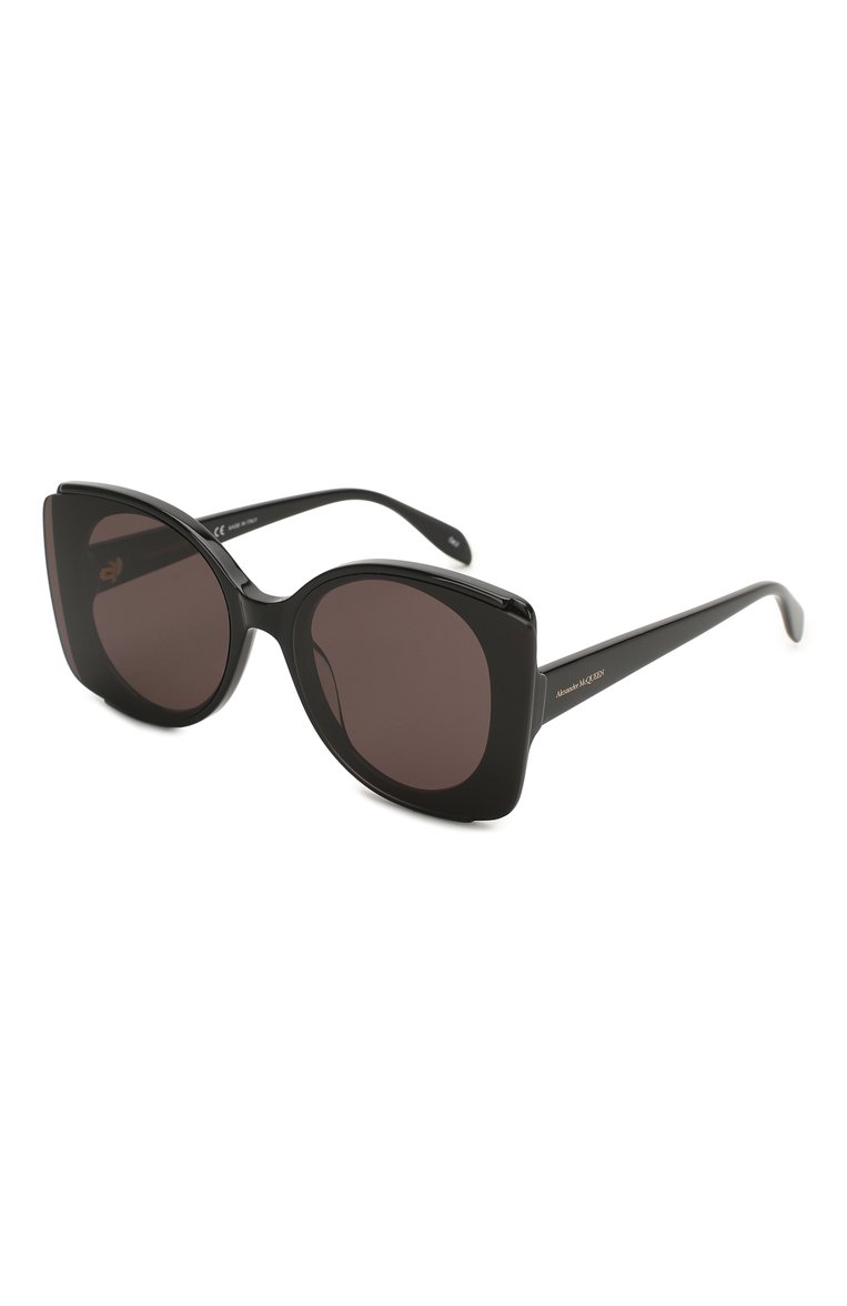 Женские солнцезащитные очки ALEXANDER MCQUEEN черного цвета, арт. AM0250S-001 | Фото 1 (Тип о�чков: С/з; Региональные ограничения белый список (Axapta Mercury): Не проставлено; Материал: Пластик; Нос: Не проставлено; Оптика Гендер: оптика-женское; Очки форма: Бабочка)