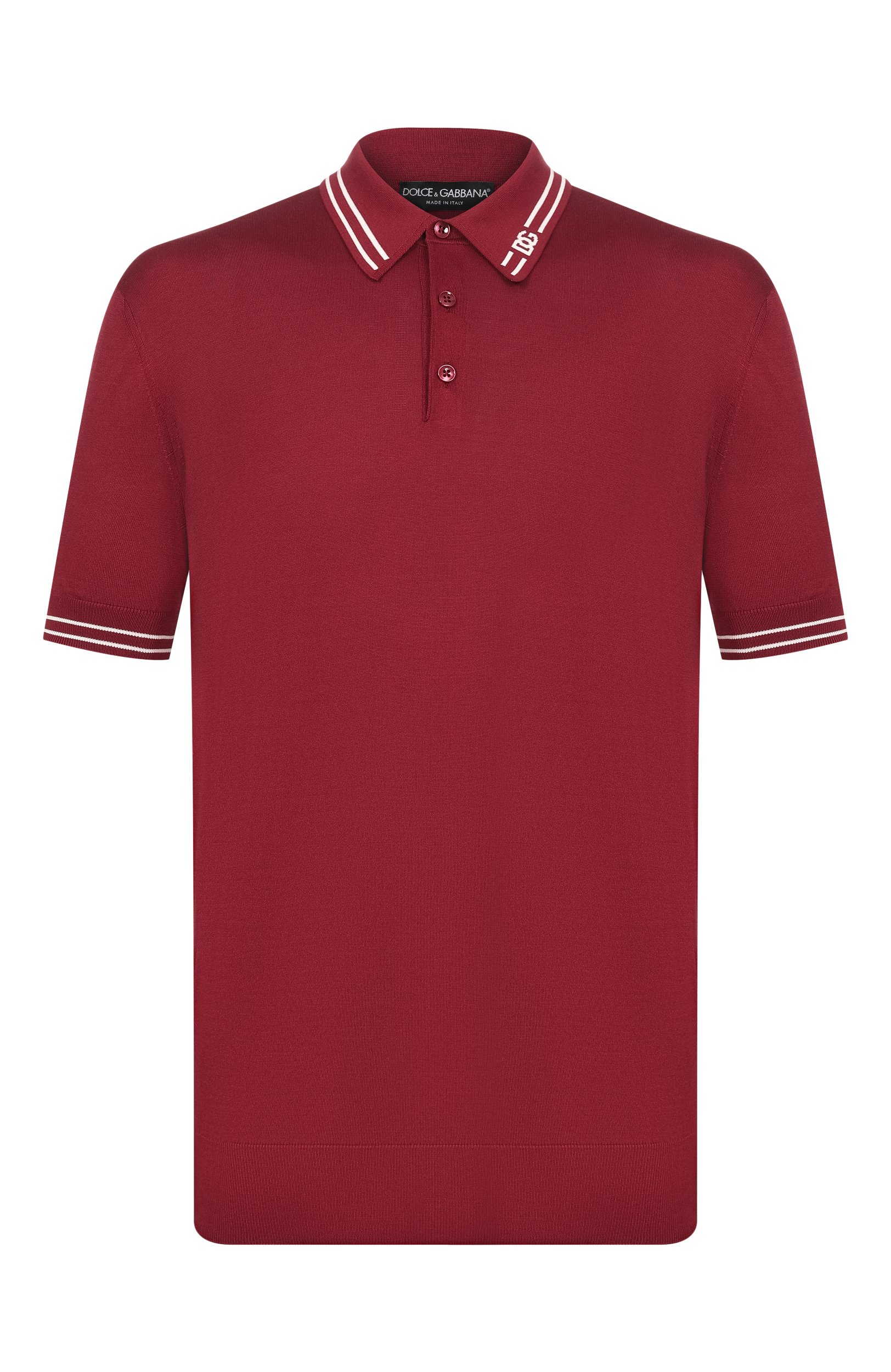Шелковое поло DOLCE & GABBANA бордового цвета по цене 199500 руб., арт. GXZ02T/JBSPN, фото 1 Шелковое поло DOLCE & GABBANA, арт. GXZ02T/JBSPN, фото 1