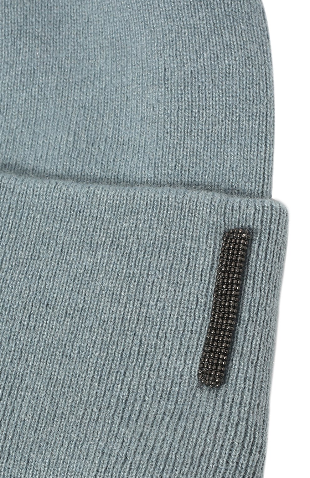 Кашемировая шапка BRUNELLO CUCINELLI голубого цвета по цене 21300 руб., арт. B12M14599B, фото 3 Кашемировая шапка BRUNELLO CUCINELLI, арт. B12M14599B, фото 3