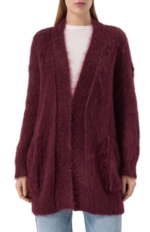 Шерстяной кардиган Max Mara AFFETT01234 Бордовый  AFFETT01234 Фото 3