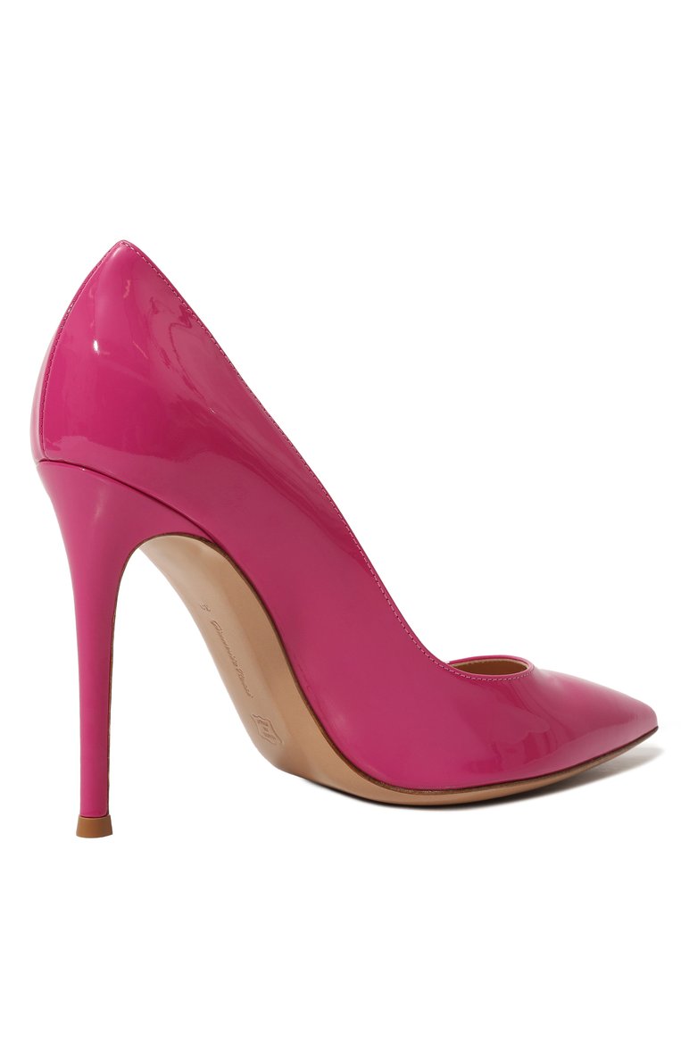 Женские кожаные туфли gianvito 105 GIANVITO ROSSI фуксия цвета, арт. G28470.15RIC.VERBL00 | Фото 5 (Каблук тип: Шпилька; Материал внутренний: Натуральная кожа; Подошва: Плоская; Каблук высота: Высокий; Материал внешний: Натуральная кожа)