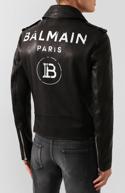 Кожаная куртка BALMAIN черного цвета по цене 277000 руб., арт. TH18508/L065, фото 4 Кожаная куртка BALMAIN, арт. TH18508/L065, фото 4