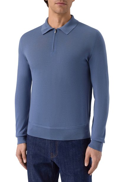 Шерстяное поло ZILLI синего цвета по цене 150000 руб., арт. KZP001M0202VLIP00, фото 3 Шерстяное поло ZILLI, арт. KZP001M0202VLIP00, фото 3
