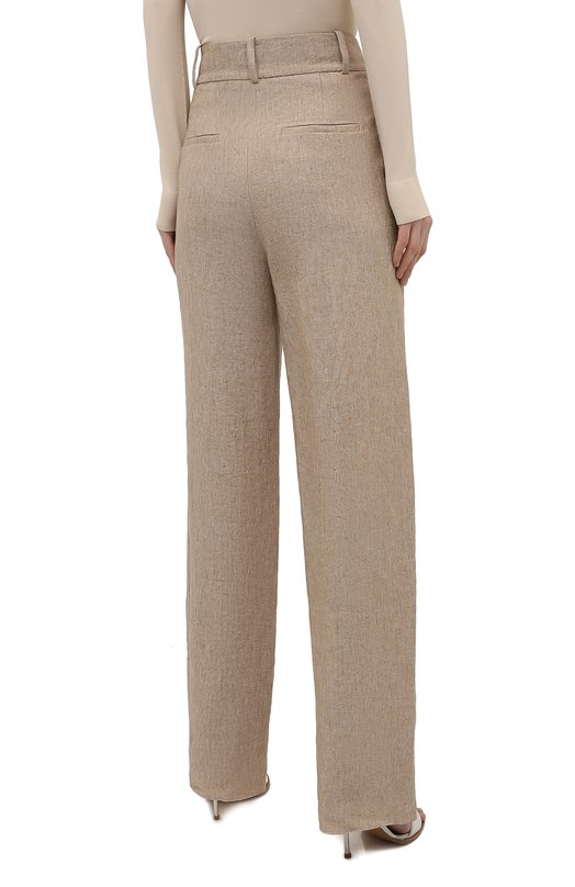 Льняные брюки Giorgio Armani 1WHPP0JF/T022Q Бежевый  1WHPP0JF/T022Q Фото 4