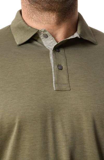 Хлопковое поло PAUL&SHARK хаки цвета по цене 33050 руб., арт. 25411224/3XL, фото 5 Хлопковое поло PAUL&SHARK, арт. 25411224/3XL, фото 5
