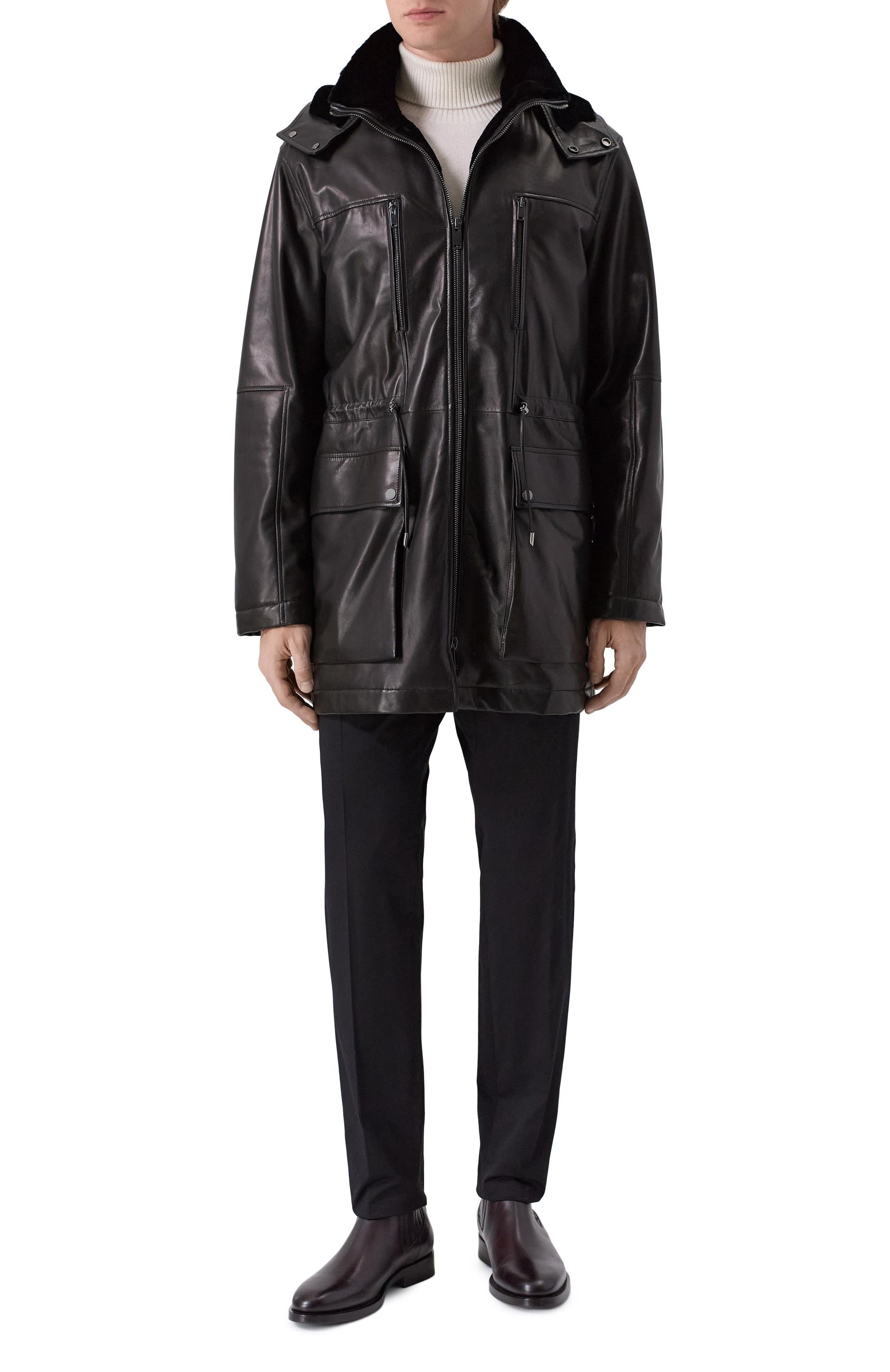 Кожаная парка с подкладкой из норки MVST, арт. M25.1PM.0006/BIG SIZE/CREAM NAPA, фото 2