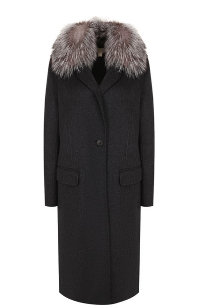 Однотонное пальто прямого кроя с мехом MICHAEL MICHAEL KORS, арт. MF72HRK787, фото 1