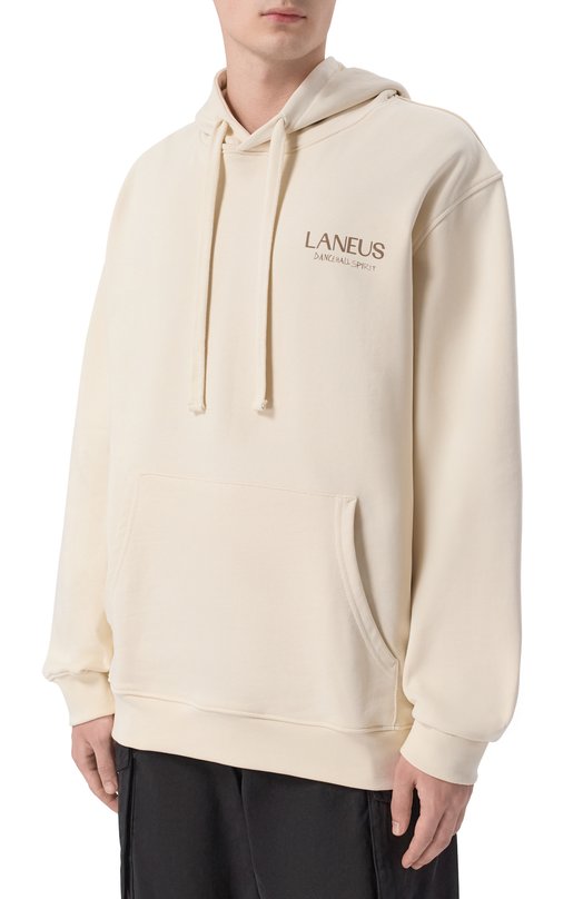 Хлопковое худи Laneus S6LAMAHS198 Кремовый  S6LAMAHS198 Фото 3